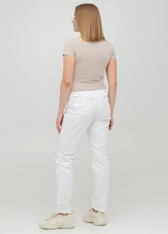 Джинси Long Island прямі однотонні білі джинсові бавовна