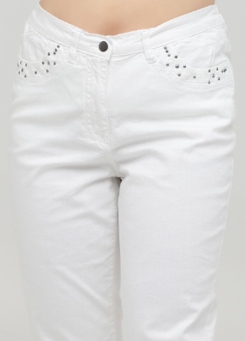 Джинси Long Island прямі однотонні білі джинсові бавовна