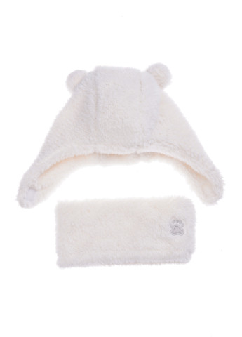 Белый демисезонный комплект (шапка, шарф-снуд) Kiabi