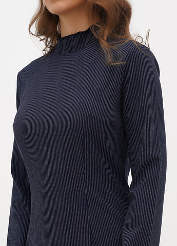 Голубое кэжуал платье Sassofono в полоску