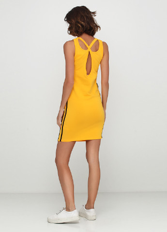 Жовтий спортивна сукня сукня-майка MS з написами
