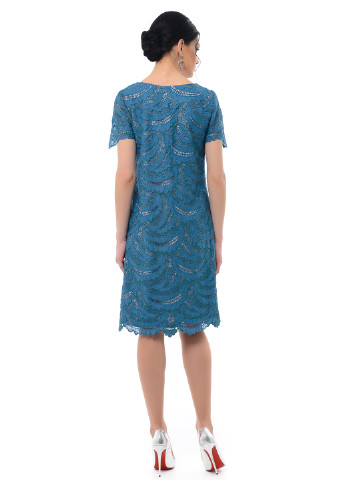 Темно-голубое коктейльное платье Iren Klairie однотонное