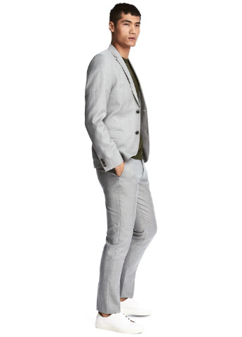 Светло-серые кэжуал демисезонные классические брюки H&M