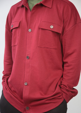 Бордовая кэжуал рубашка TvoePolo