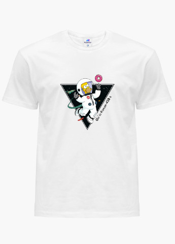 Біла футболка чоловіча гомер сімпсон в космосі (the simpsons) білий (9223-2044) xxl MobiPrint