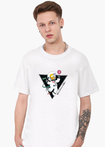 Белая футболка мужская гомер симпсон в космосе (the simpsons) белый (9223-2044) xxl MobiPrint