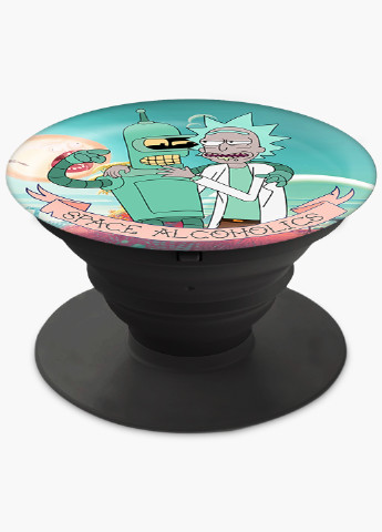 Попсокет (Popsockets) тримач для смартфону Рік Санчез Рік і Морті (Rick Sanchez Rick and Morty) (8754-2943) Чорний MobiPrint (229014790)