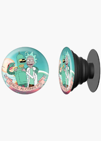 Попсокет (Popsockets) тримач для смартфону Рік Санчез Рік і Морті (Rick Sanchez Rick and Morty) (8754-2943) Чорний MobiPrint (229014790)