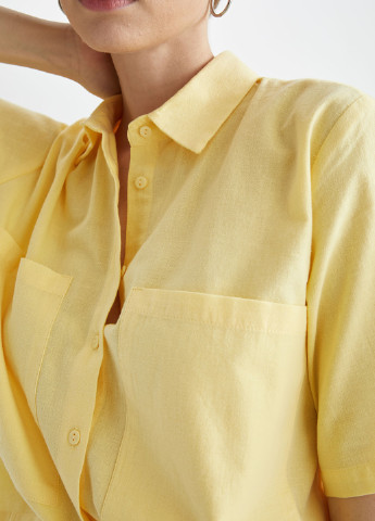 Желтая кэжуал рубашка DeFacto