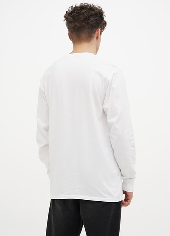 Лонгслів Blue 84 однотонний білий кежуали бавовна, трикотаж