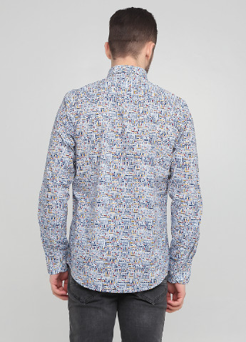Темно-синяя кэжуал рубашка с геометрическим узором Lerros