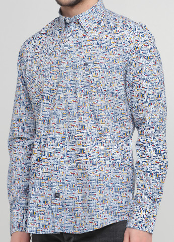 Темно-синяя кэжуал рубашка с геометрическим узором Lerros