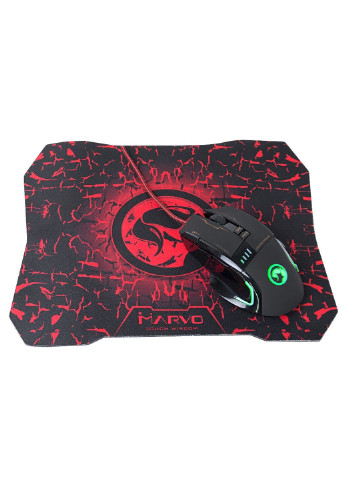 Мишка G909L USB з ігровою поверхнею G1 Black (G909L+G1) Marvo (253432220)