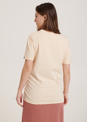 Світло-бежева літня футболка для вагітних Sinsay