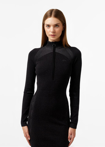 Черное кэжуал платье силуэтная Lacoste однотонное