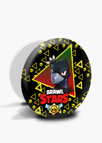 Попсокет (Popsockets) держатель для смартфона Ворон Бравл Старс (Crow Brawl Stars) (8754-1025) Черный MobiPrint (216748577)
