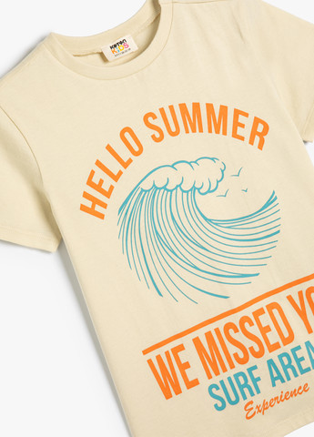 Бежева літня футболка KOTON