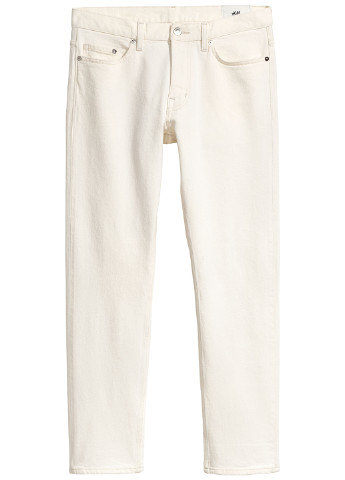 Светло-бежевые демисезонные слим джинсы H&M
