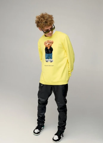 Жовтий світшот чоловічий oversize /no flis/ YAPPI (252259033)