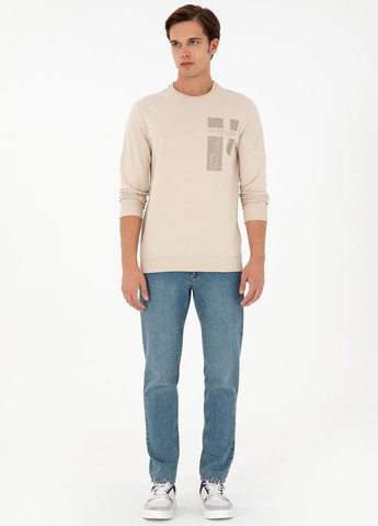 Песочный свитшот U.S. Polo Assn. логотип без декора (322953581)