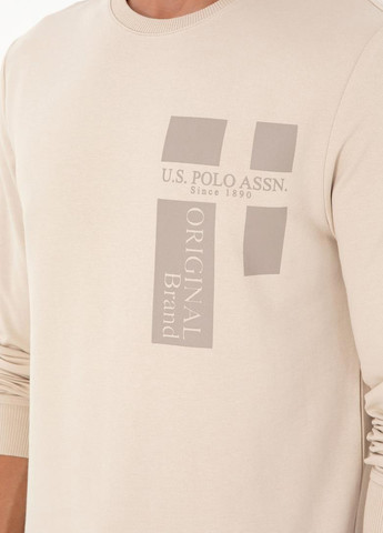 Песочный свитшот U.S. Polo Assn. логотип без декора (322953581)