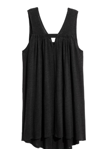 Черное кэжуал платье льняное H&M однотонное