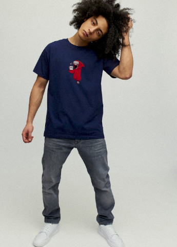 Темно-синяя футболка мужская YAPPI