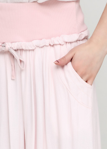 Светло-розовая кэжуал однотонная юбка Fashion Moda макси