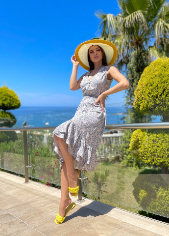 Женское летнее Платье с пышной юбкой InRed с цветочным принтом