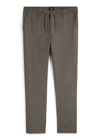 Коричневые кэжуал демисезонные зауженные брюки C&A