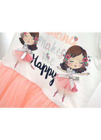 Персиковое платье с куклами (14407-92g-cream) Breeze (251326797)