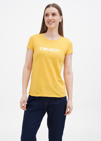 Желтая летняя футболка Terranova