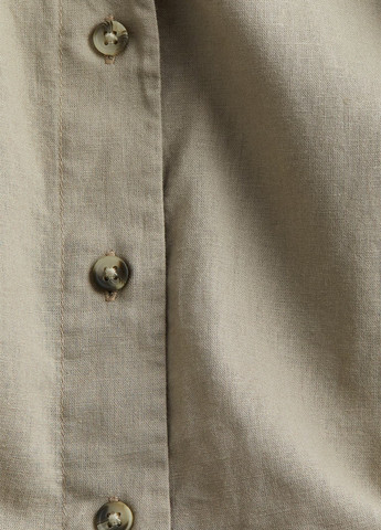Темно-бежевая кэжуал рубашка однотонная H&M