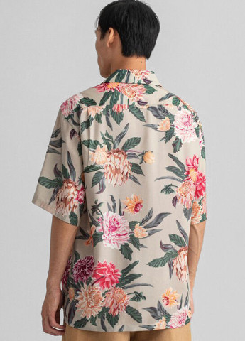 Бежевая кэжуал рубашка с цветами Gant