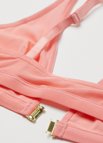 Світло-рожевий тріенджел бюстгальтер H&M без кісточок поліамід