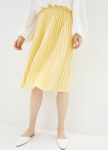 Желтая кэжуал однотонная юбка Sewel плиссе