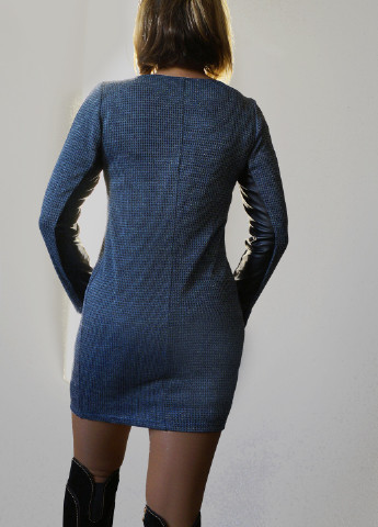 Синее деловое деловое стильное прямое платье ITSMINE с узором пье-де-пуль «гусиная лапка»