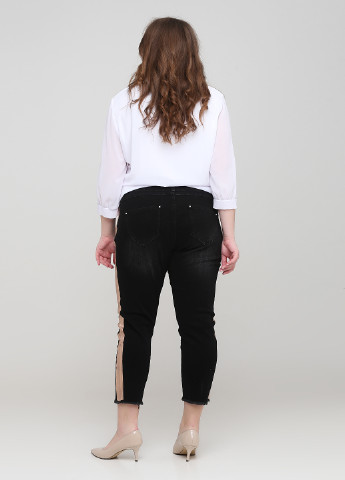 Черные демисезонные зауженные, укороченные джинсы Mocca