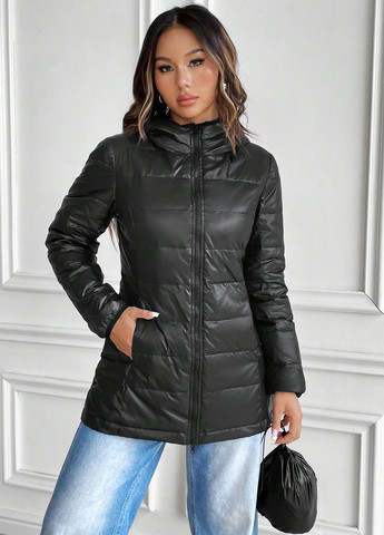Чорна зимня куртка SHEIN