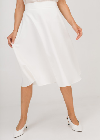 Белая кэжуал однотонная юбка Bessa клешированная