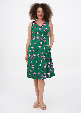 Зеленое кэжуал платье Boden с цветочным принтом