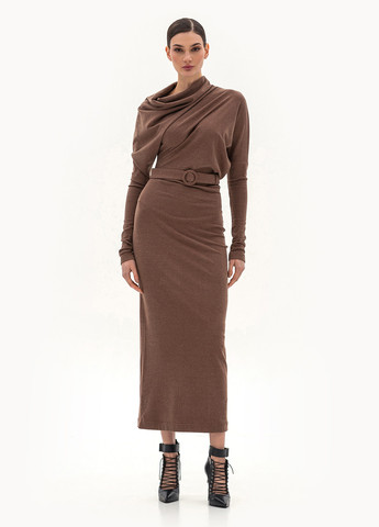 Коричнева кежуал сукня силуетна BGL однотонна