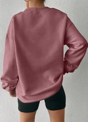 Светло-розовый свитшот SHEIN однотонный без декора (311512862)