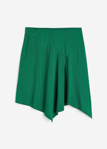 Зеленая кэжуал однотонная юбка H&M клешированная