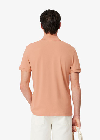 Бежевая футболка-поло для мужчин Lacoste однотонная