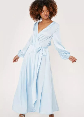 Блакитна вечірня сукня Nasty Gal однотонна