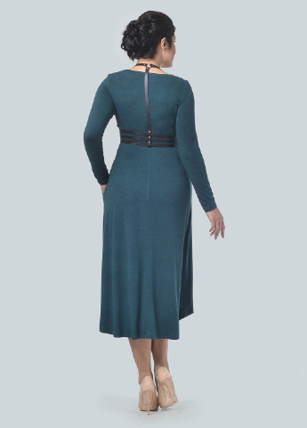 Темно-бірюзова кежуал сукня, сукня в стилі армпір Alika Kruss однотонна
