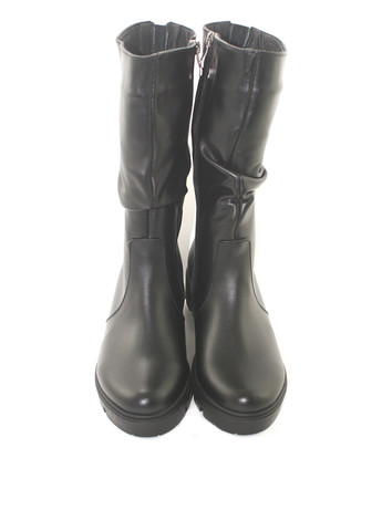 Черные зимние полусапоги Mila