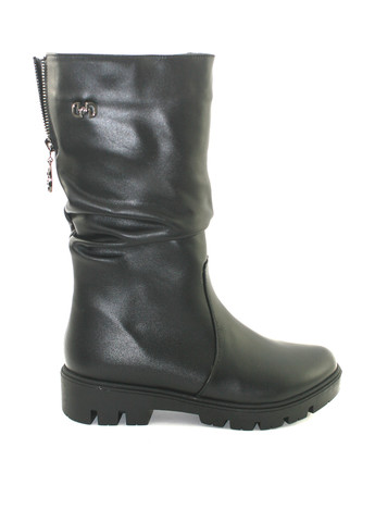 Черные зимние полусапоги Mila