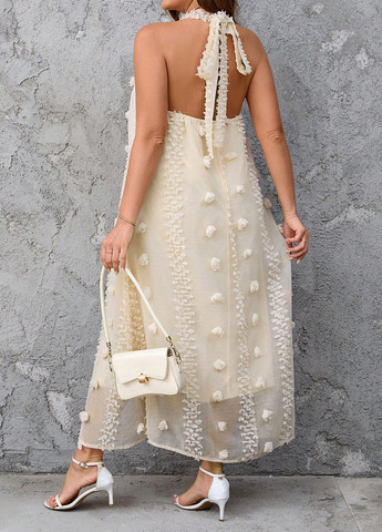 Айворі кежуал сукня з відкритою спиною SHEIN однотонна